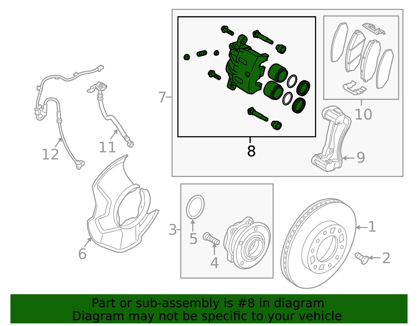Caliper - Driver's Side (LH) - Kia (58180-1UA00) - view 2