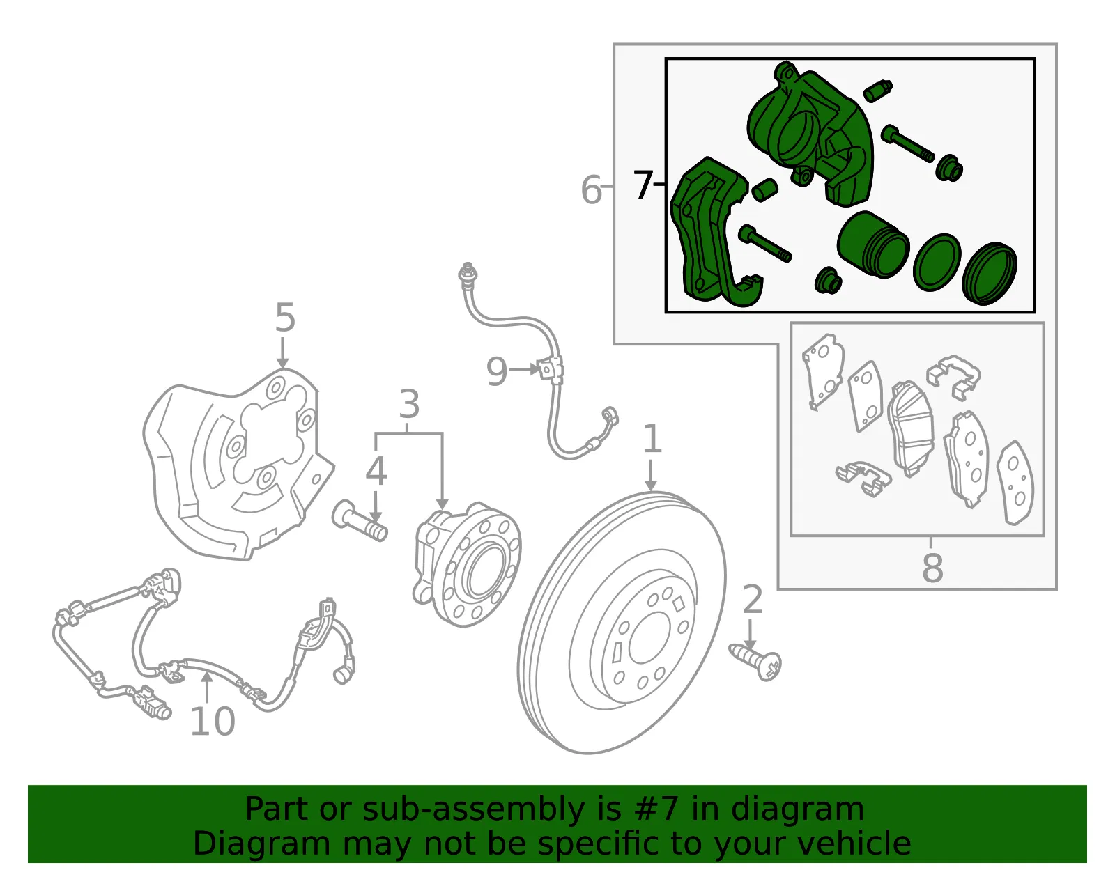 Caliper - Passenger Side (RH) - Kia (58190-3TA80) - view 2
