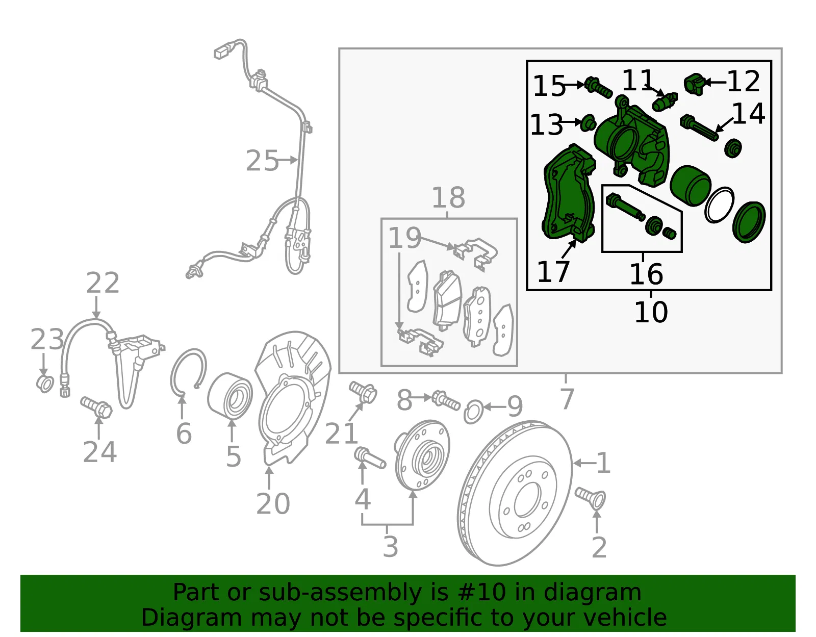 Caliper - Driver's Side (LH) - Kia (58180-B2A00) - view 2