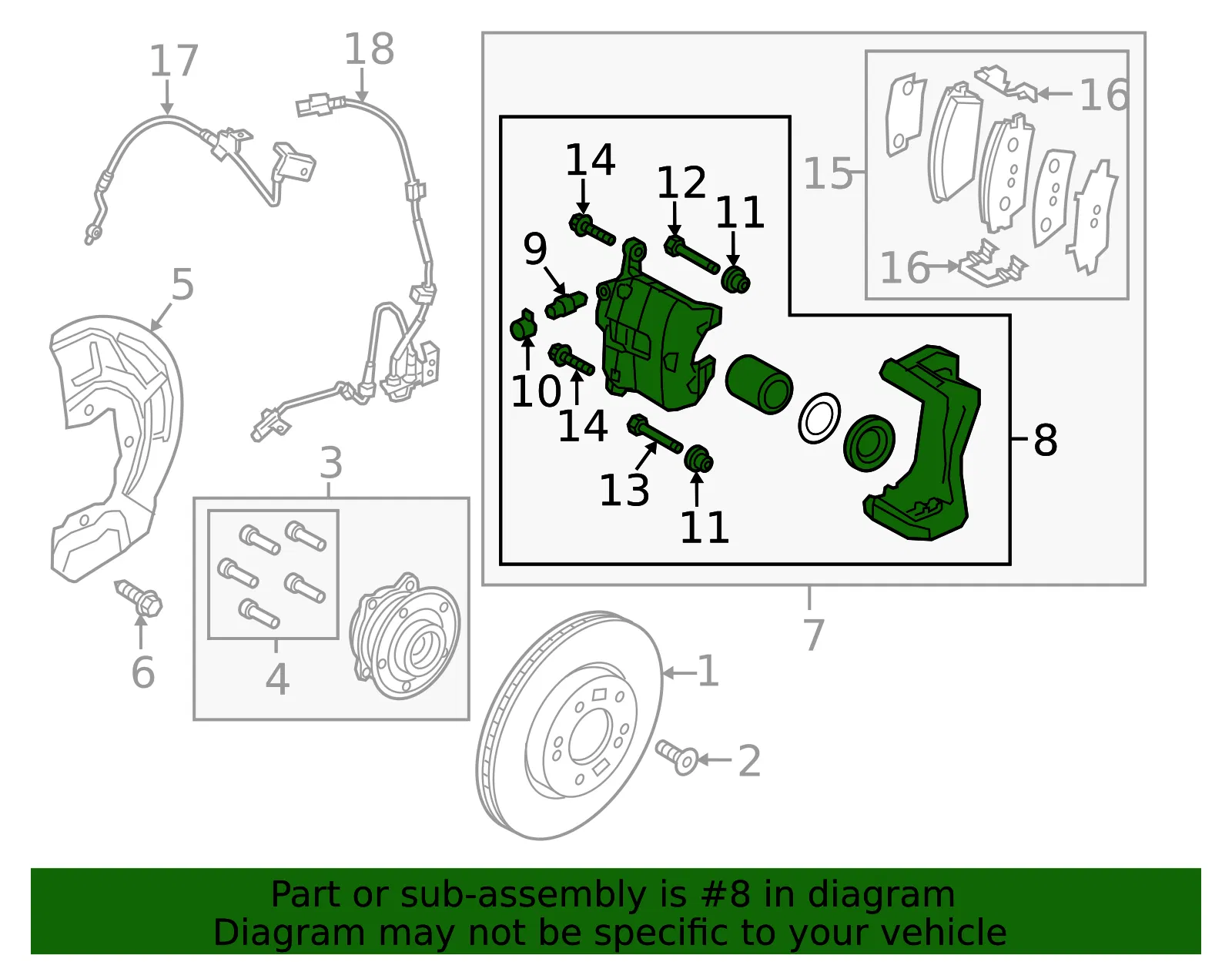 Disc Brake Caliper - Kia (58190-D7A10) - view 2