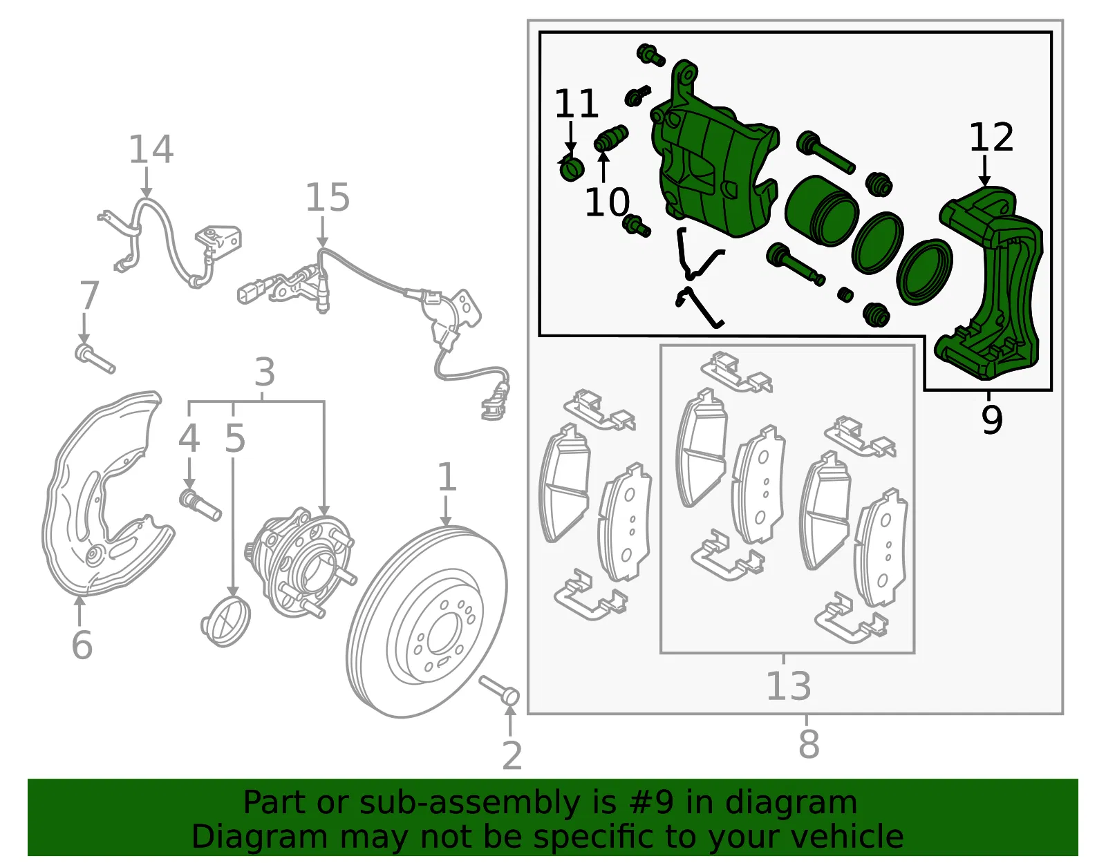 Caliper - Passenger Side (RH) - Kia (58190-J5A01) - view 2