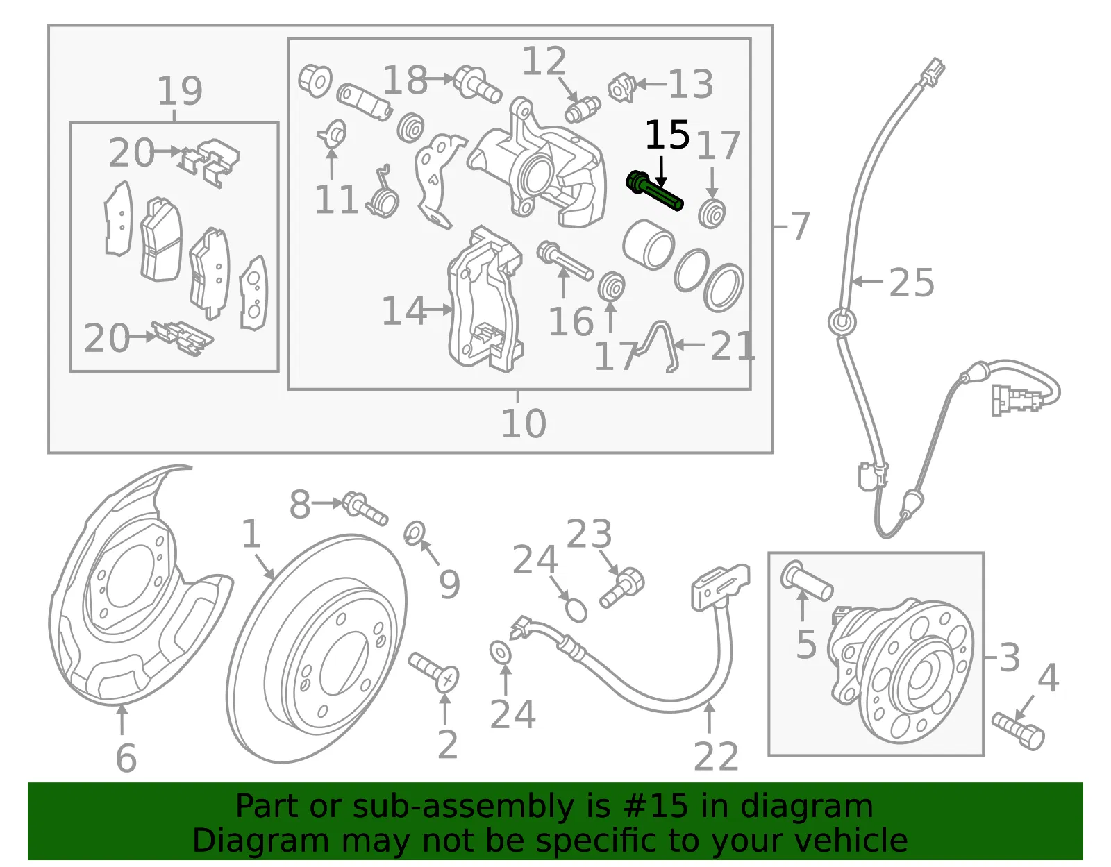 Disc Brake Caliper Pin - Kia (58222-4D500) - view 2