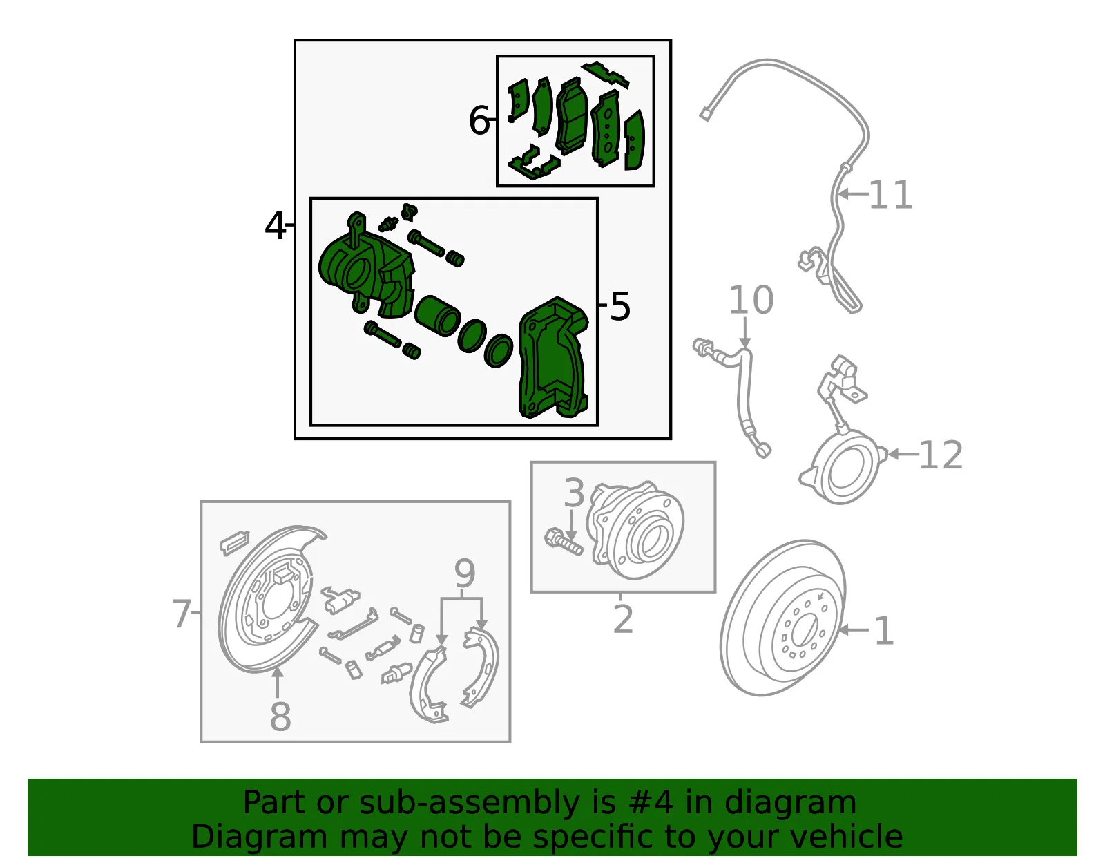 Caliper Assembly - Passenger Side (RH) - Kia (58230-2W000) - view 2