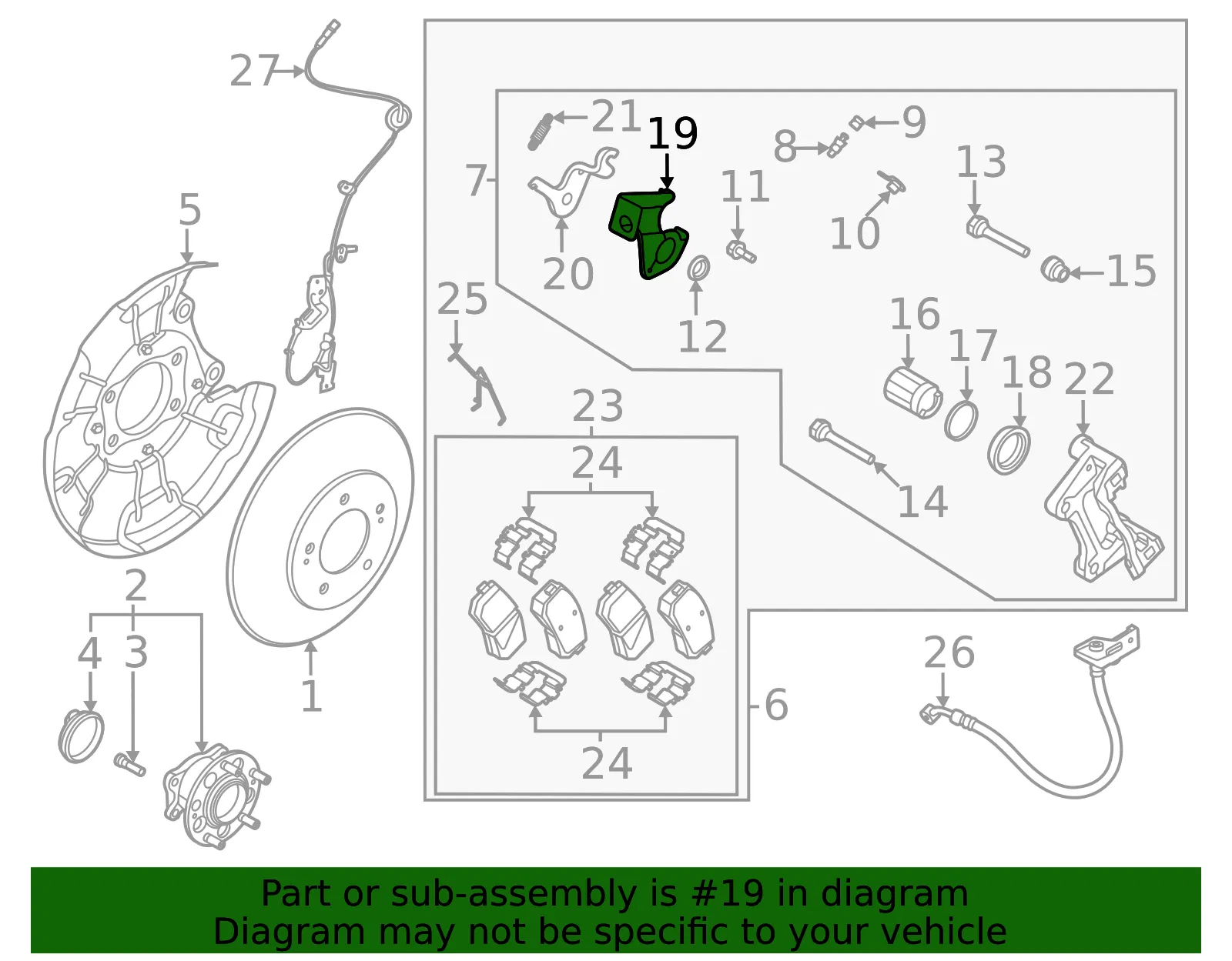 Parking Brake Bracket - Kia (58236-G3300) - view 2