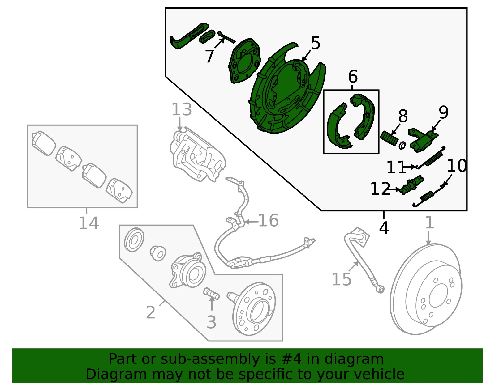 Brake Assembly - Driver's Side (LH) - Kia (58250-1D000) - view 2