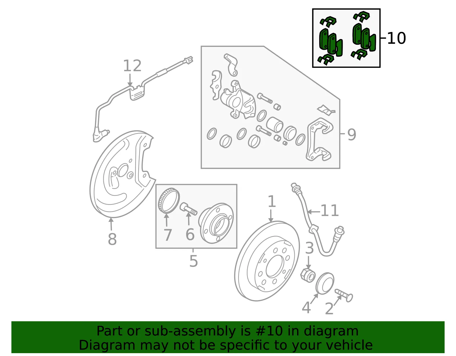 Brake Pads Rear - Kia (58302-2FA01) - view 2