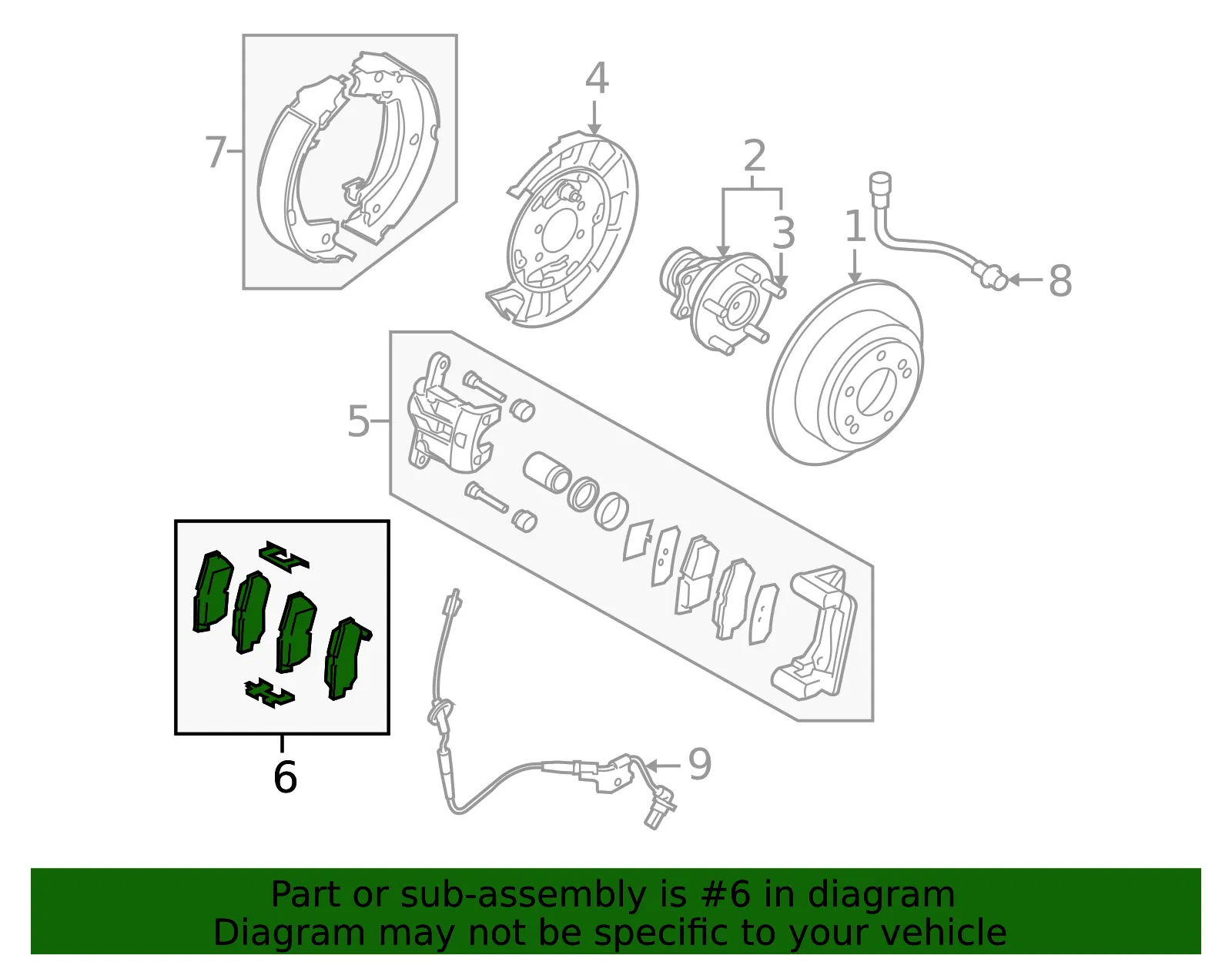 Brake Pads Rear - Kia (58302-3FA02) - view 2