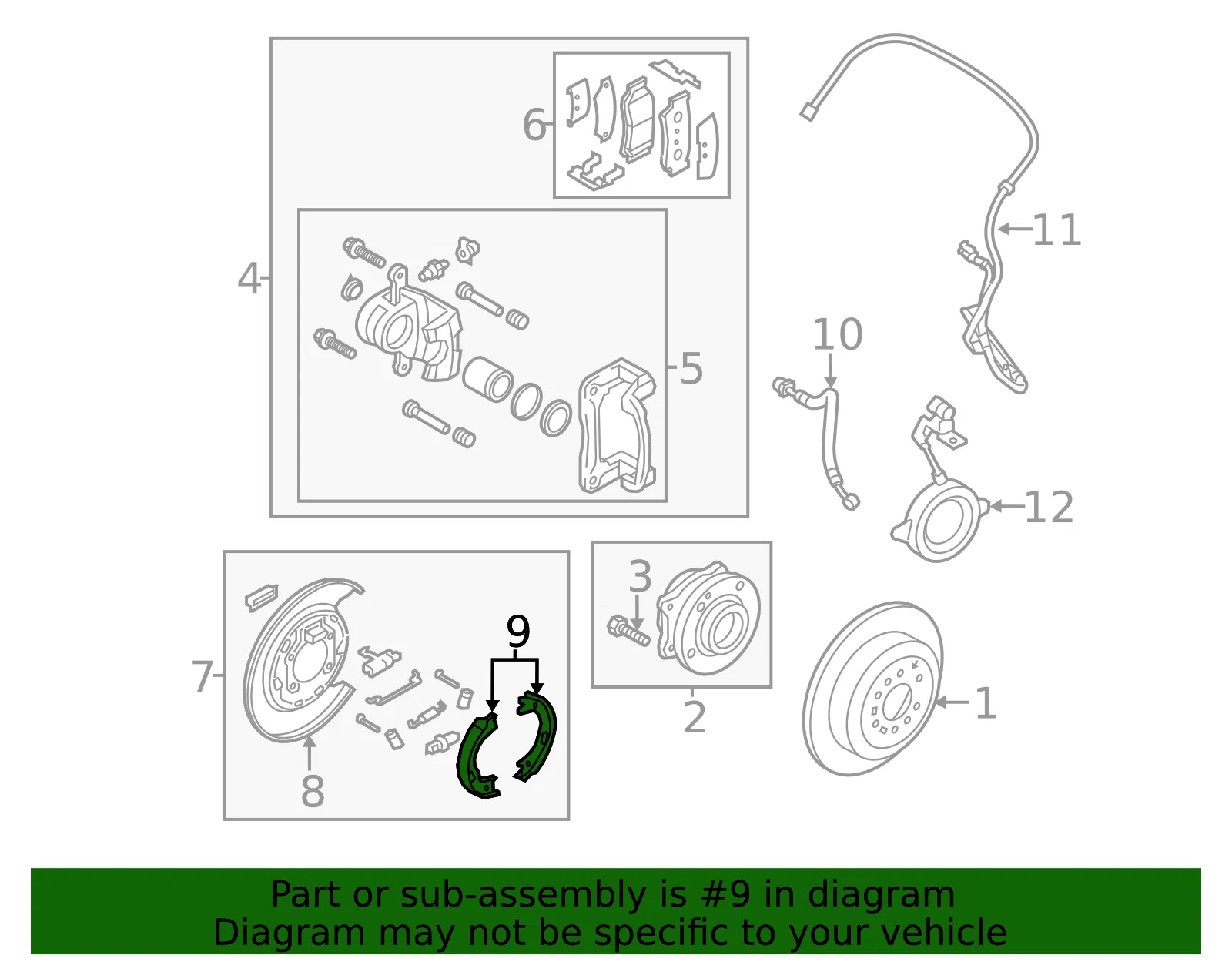 Park Brake Shoes - Kia (58305-2PA00) - view 2