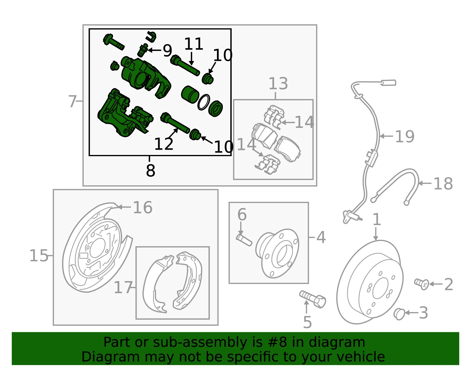 Caliper - Driver's Side (LH) - Kia (58310-3QA10) - view 2