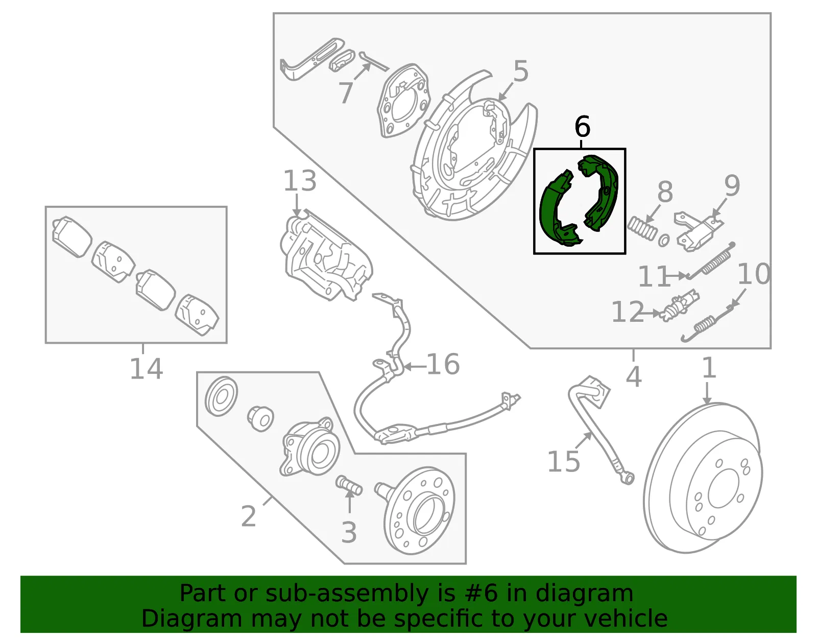 Park Brake Shoes - Kia (58350-1DA00) - view 2