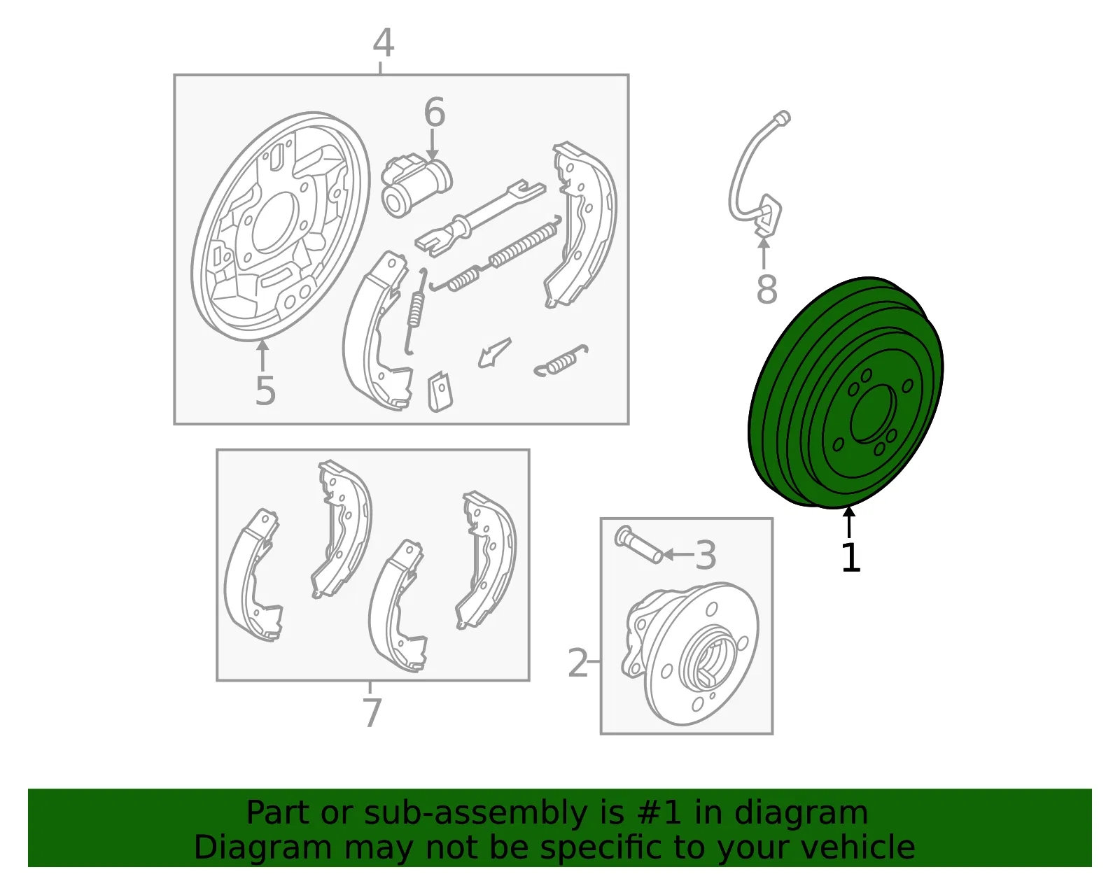Drum - Kia (58411-1G000) - view 2
