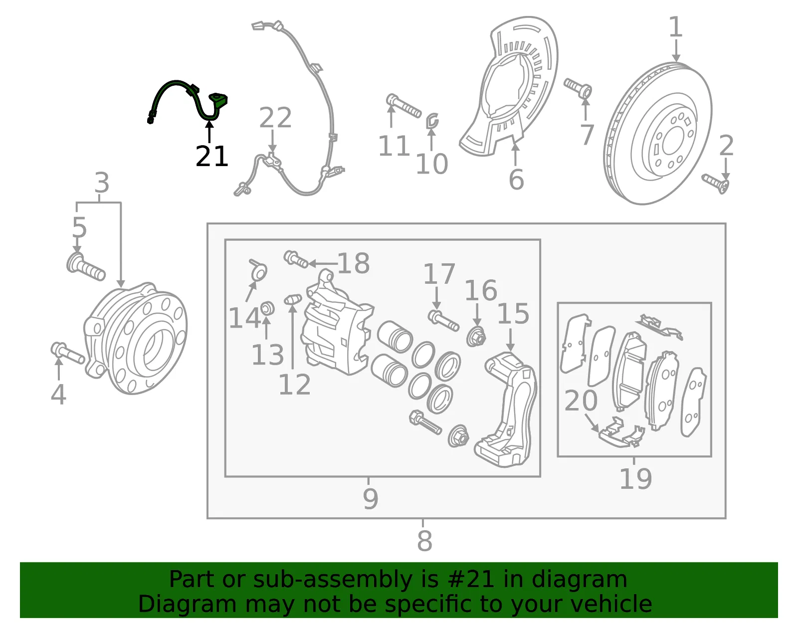 Brake Hydraulic Hose - Driver's Side (LH) - Kia (58731-C5000) - view 2