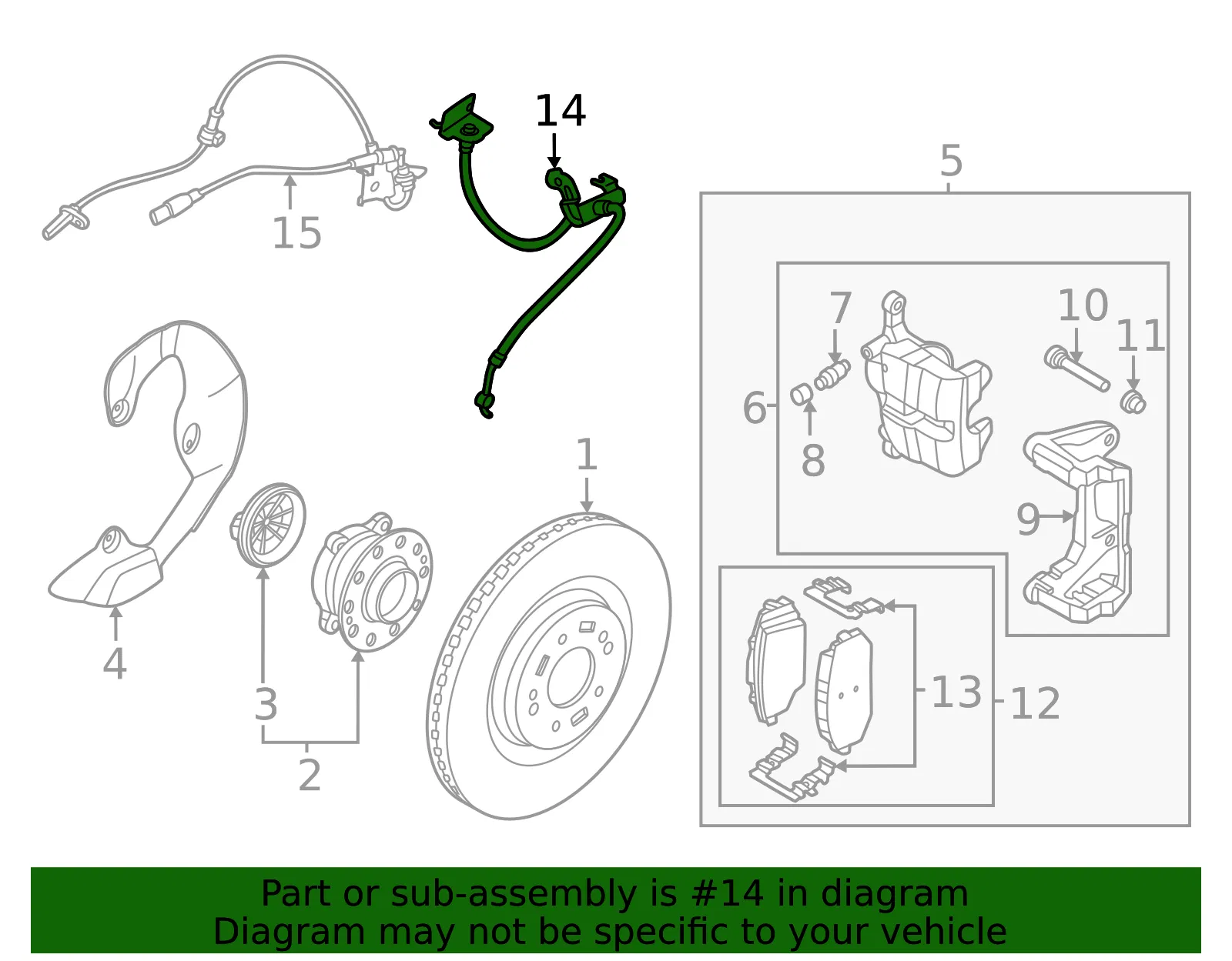 Brake Hose - Kia (58732-CV000) - view 2