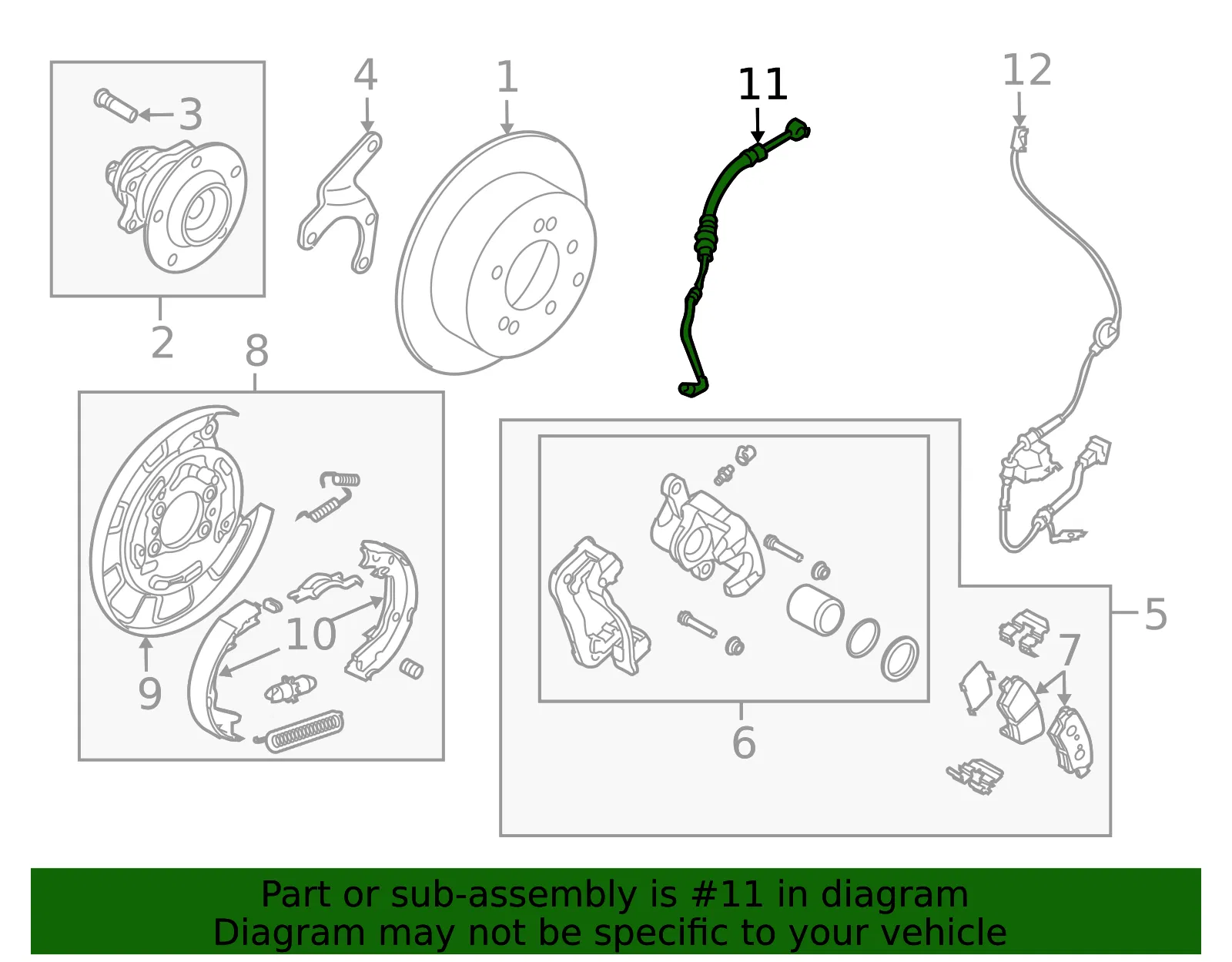 Brake Hose - Kia (58737-2K300-DS) - view 2