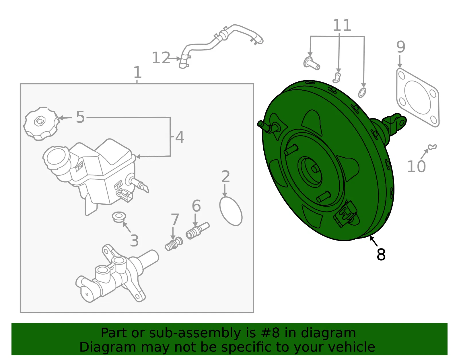 Brake Booster - Kia (59110-L0100) - view 2
