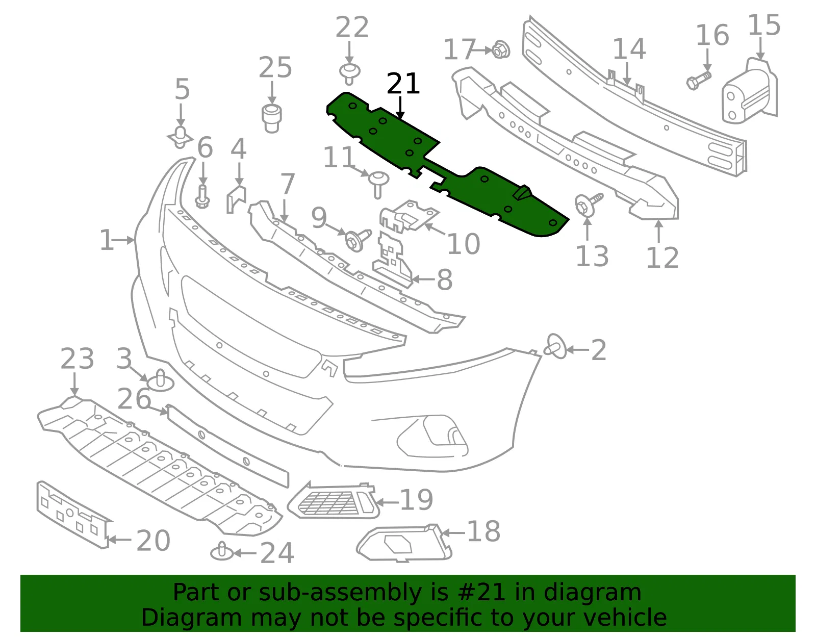 Radiator Support Access Cover - Nissan (62078-6CA1B) - view 2