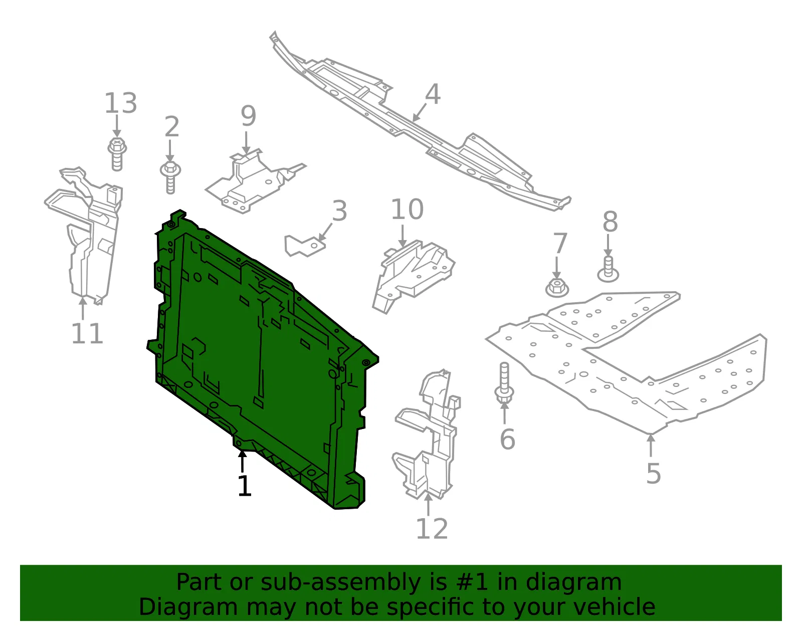 Radiator Support Panel - Nissan (62500-5AA1A) - view 3