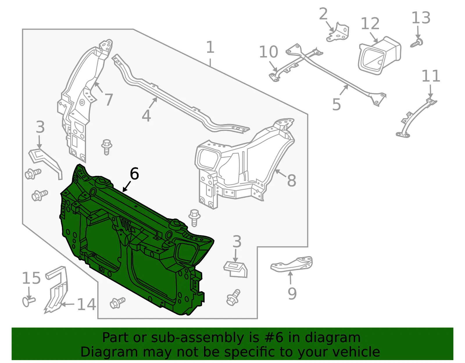 Radiator Support Panel - Nissan (62510-CD100) - view 3
