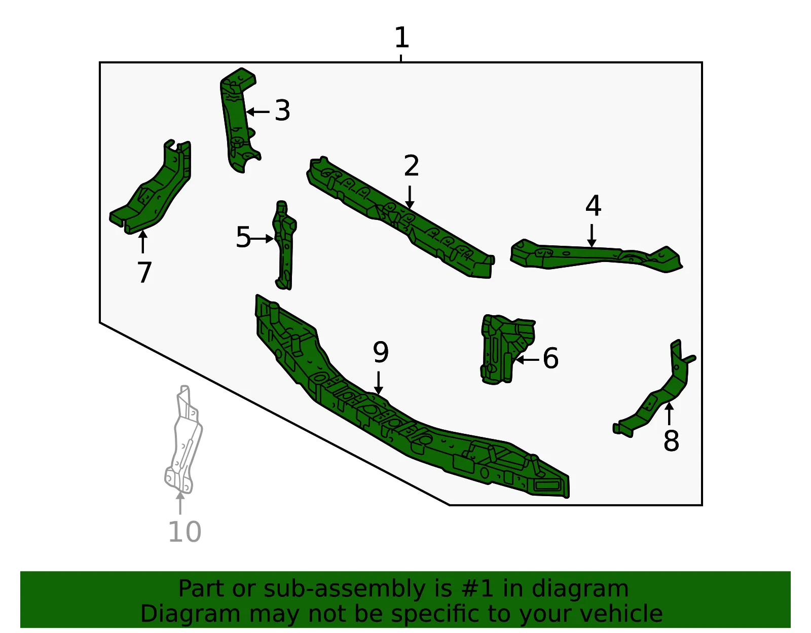 Radiator Support - Kia (64100-3E310) - view 2