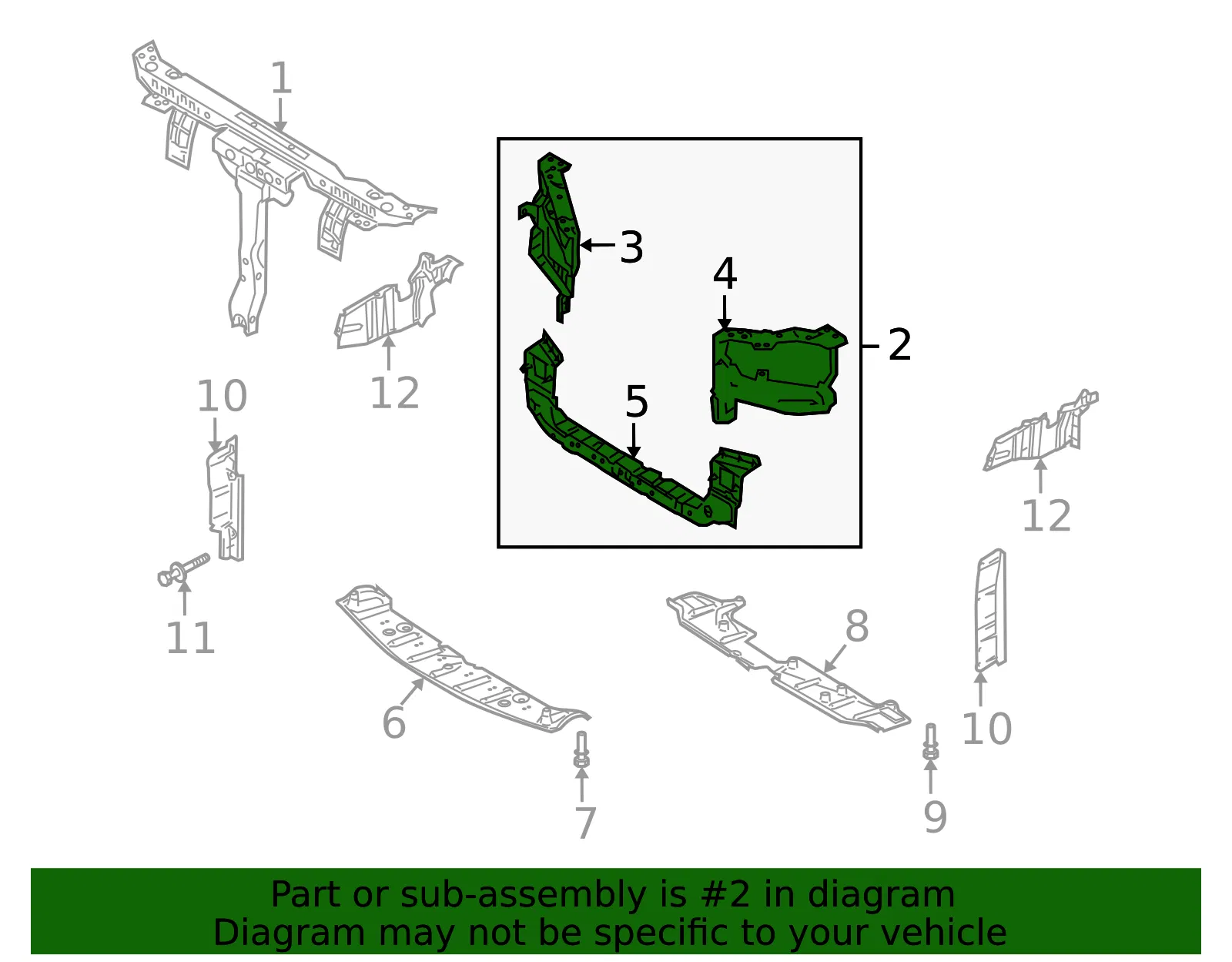 Radiator Support - Kia (64100-3F700) - view 2