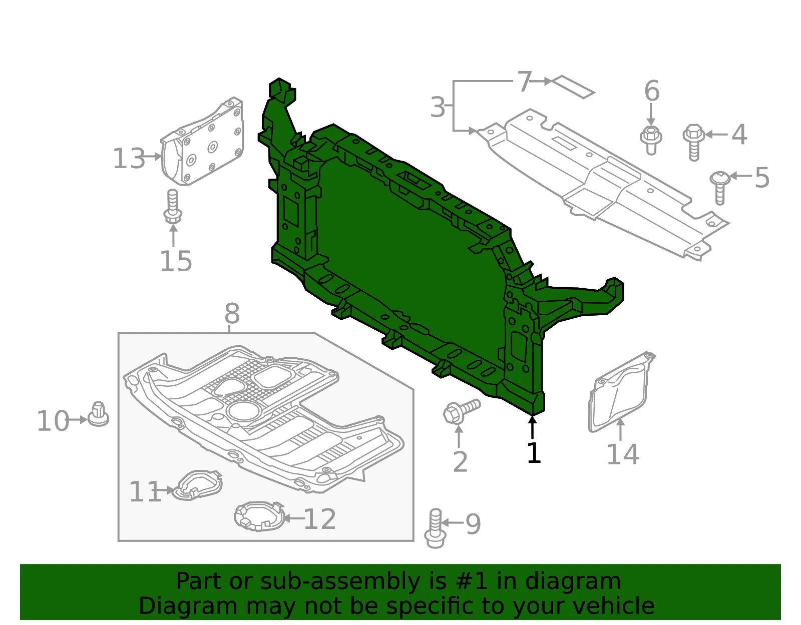 Radiator Support - Kia (64101-B2000) - view 2