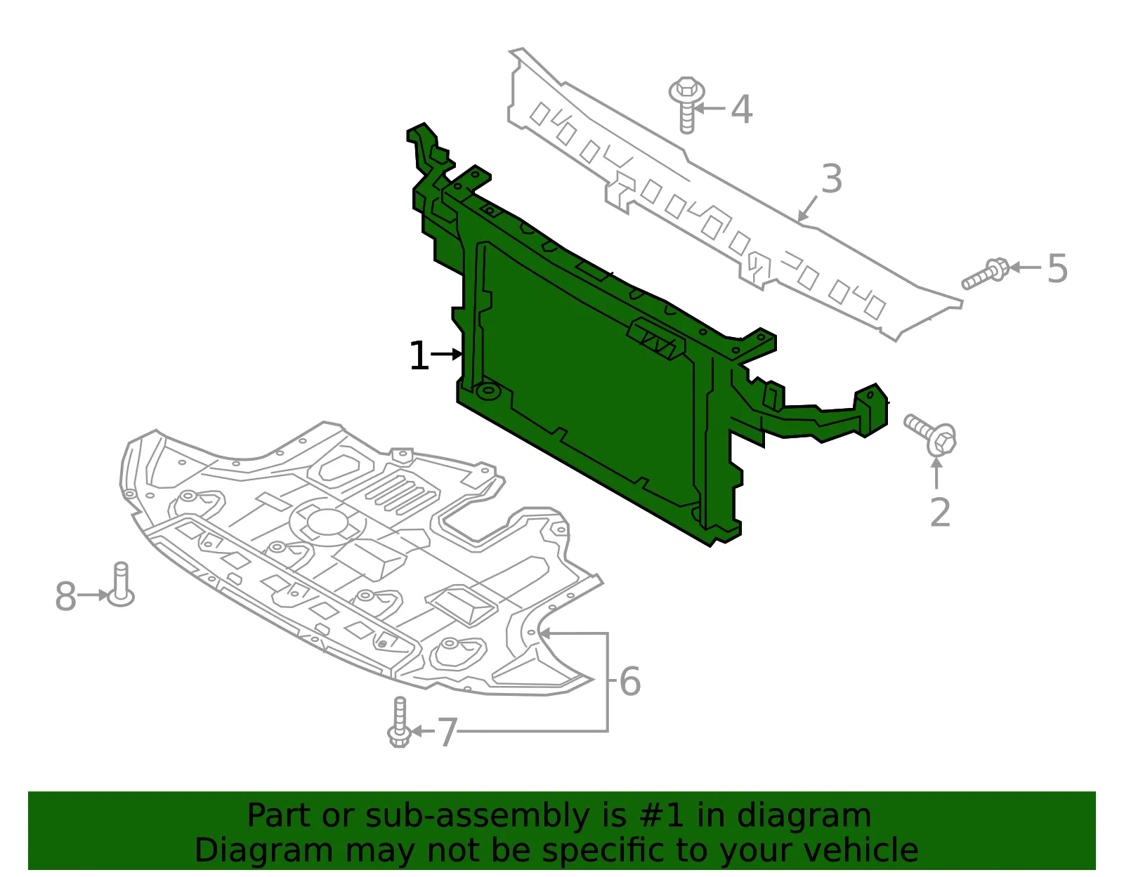Radiator Support - Kia (64101-G5000) - view 2