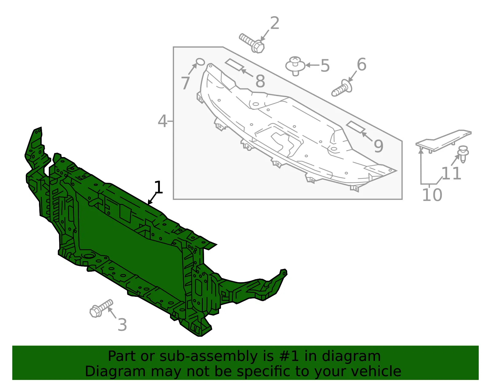 Radiator Support - Kia (64101-J5000) - view 2