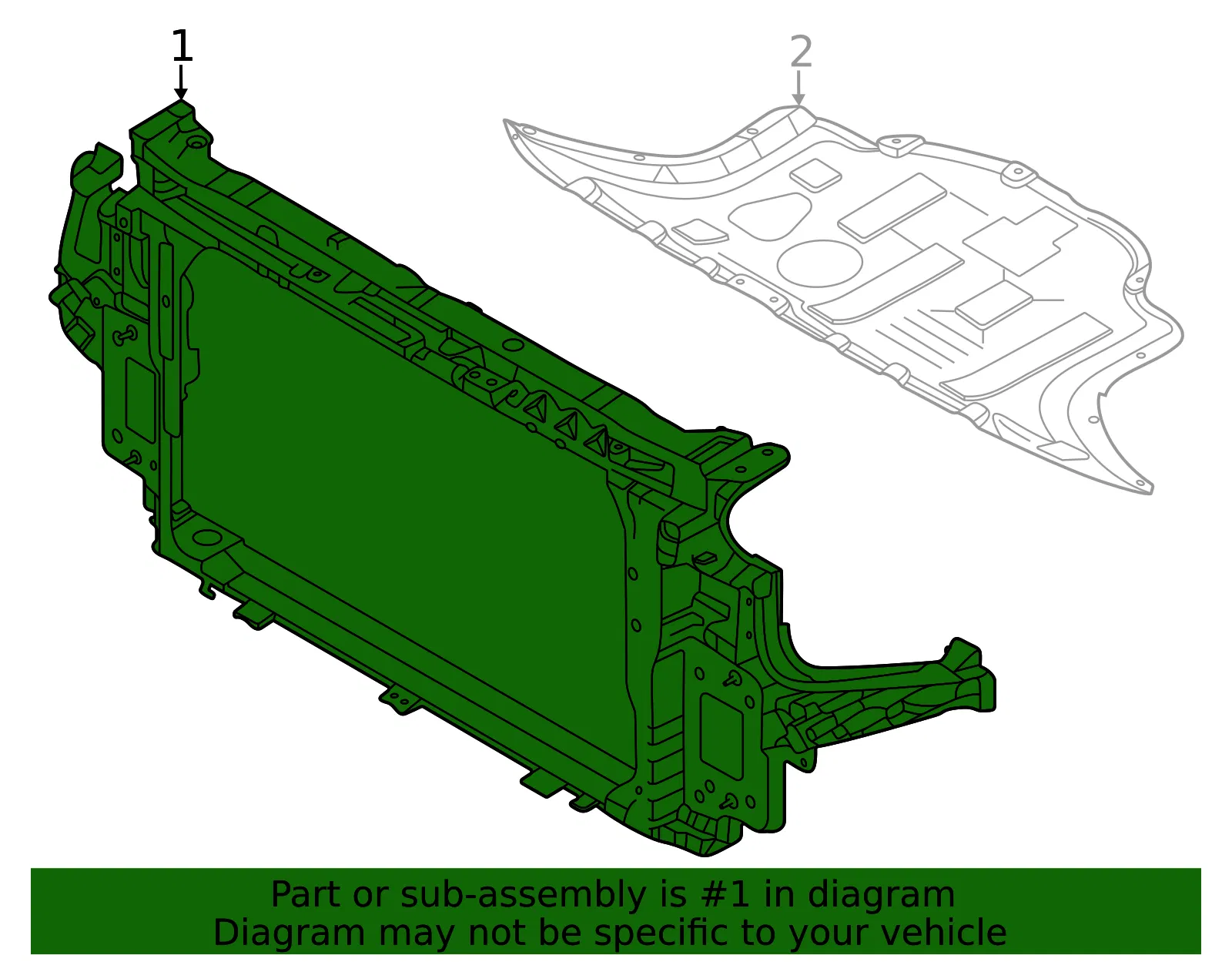 Radiator Support - Kia (64101-Q5300) - view 2
