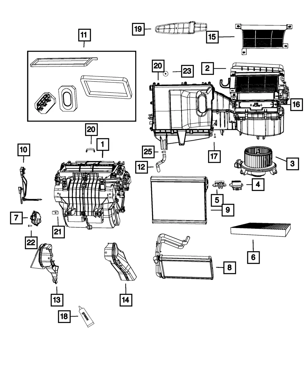 A/C And Heater Unit Seal Kit - Mopar (68066971AA) - view 9
