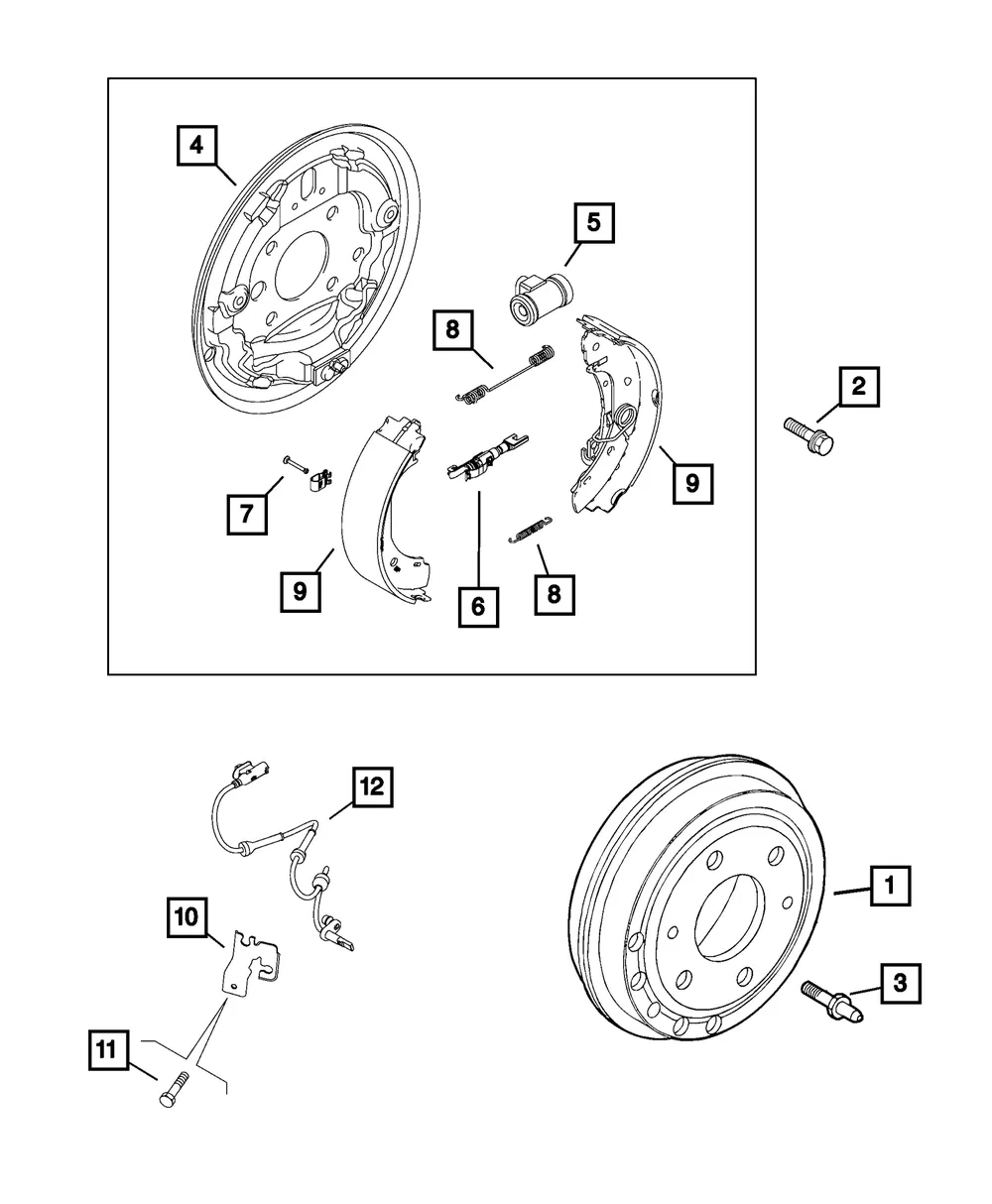 Brake Shoe Return Spring - Mopar (68322101aa)