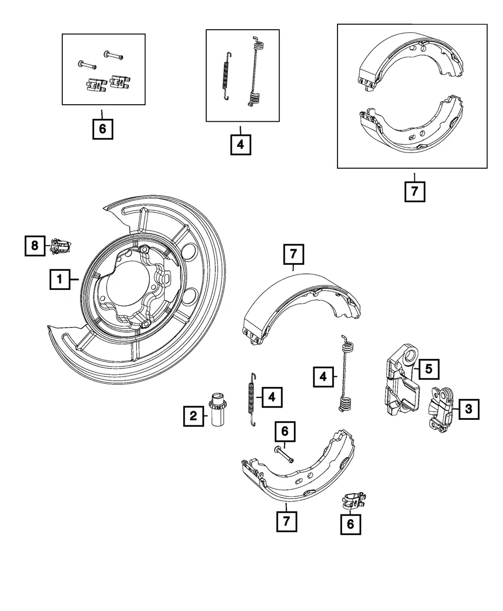 Brake Shoe Hold Down Spring Kit - Mopar (68095417AA) - view 2