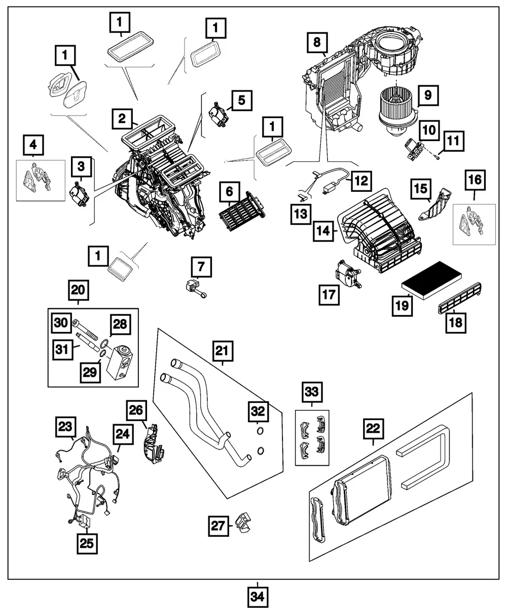 Heater Core Tubes Clamp Kit - Mopar (68520505aa) - view 4