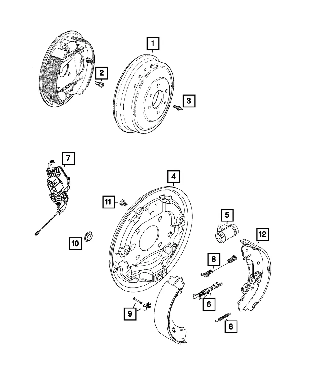 Brake Shoe Hold Down Spring Kit - Mopar (68656767AA)