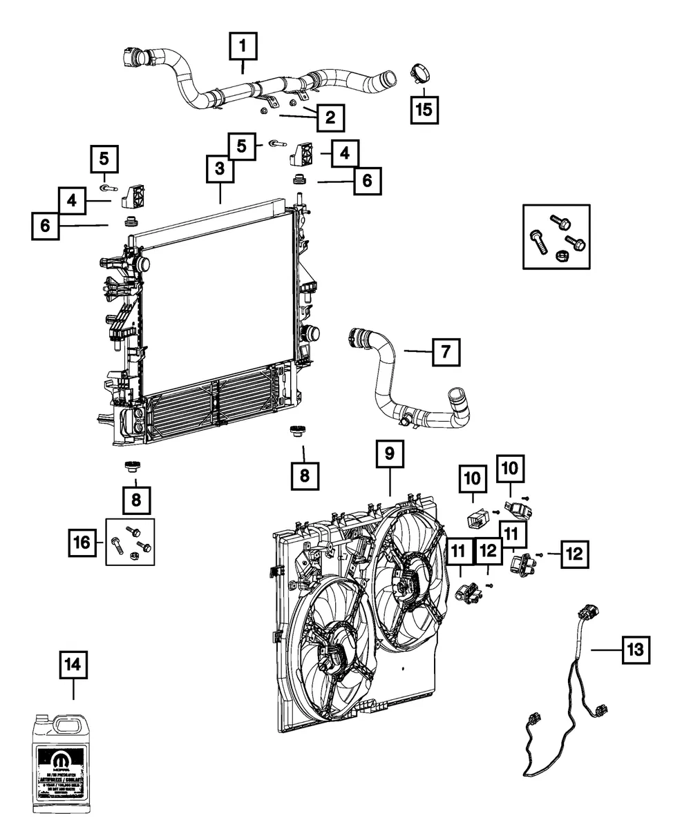 Radiator Mounting Pins Pin Repair Kit - Mopar (68133094aa)