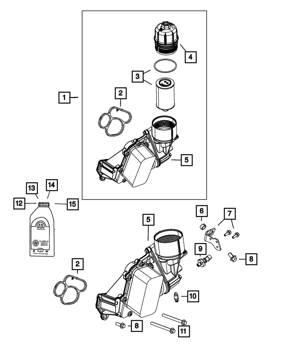 Oil Filter/Cooler Assembly - Mopar (68504665aa)