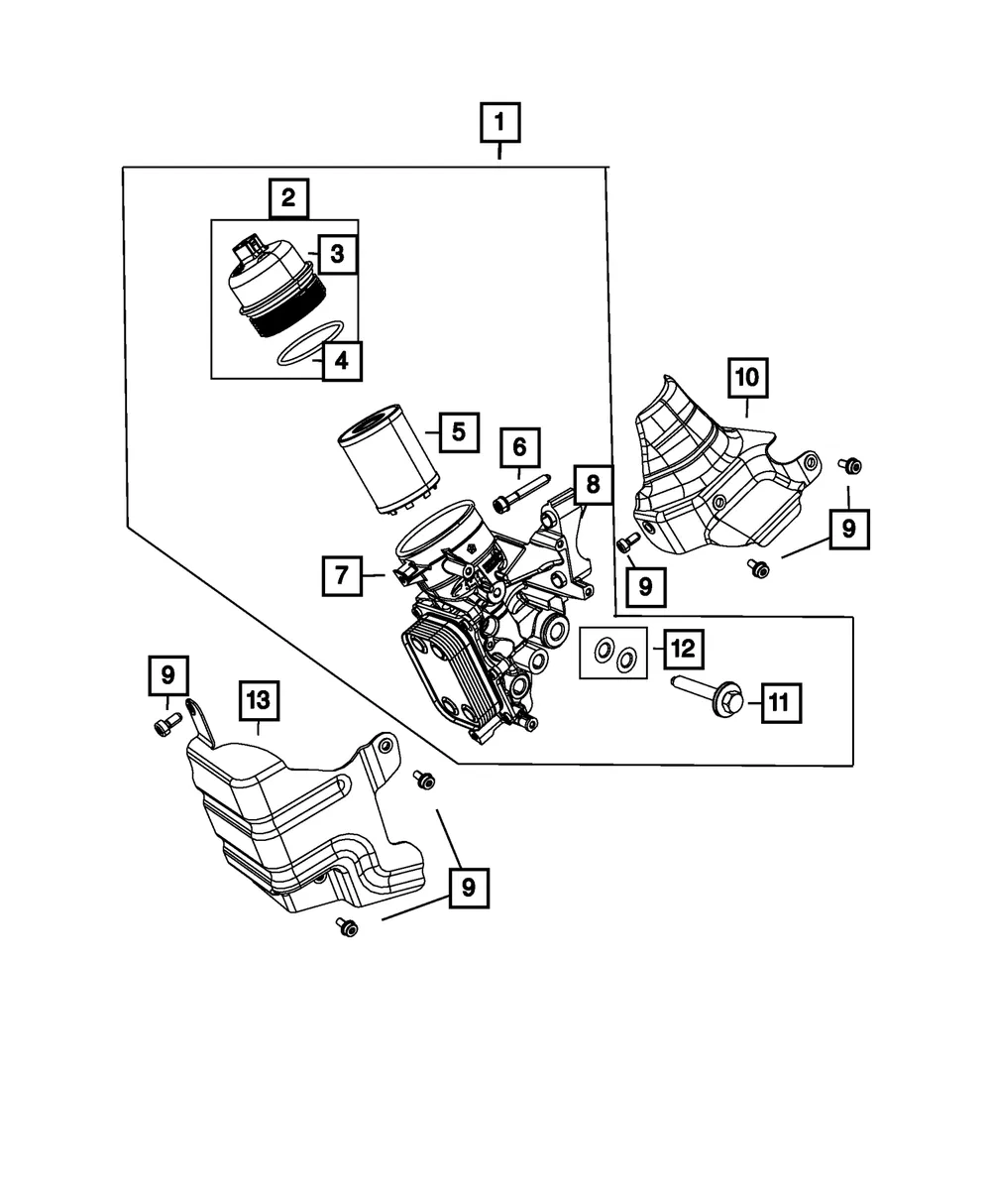 Engine Oil Filter Kit - Mopar (68630130aa)