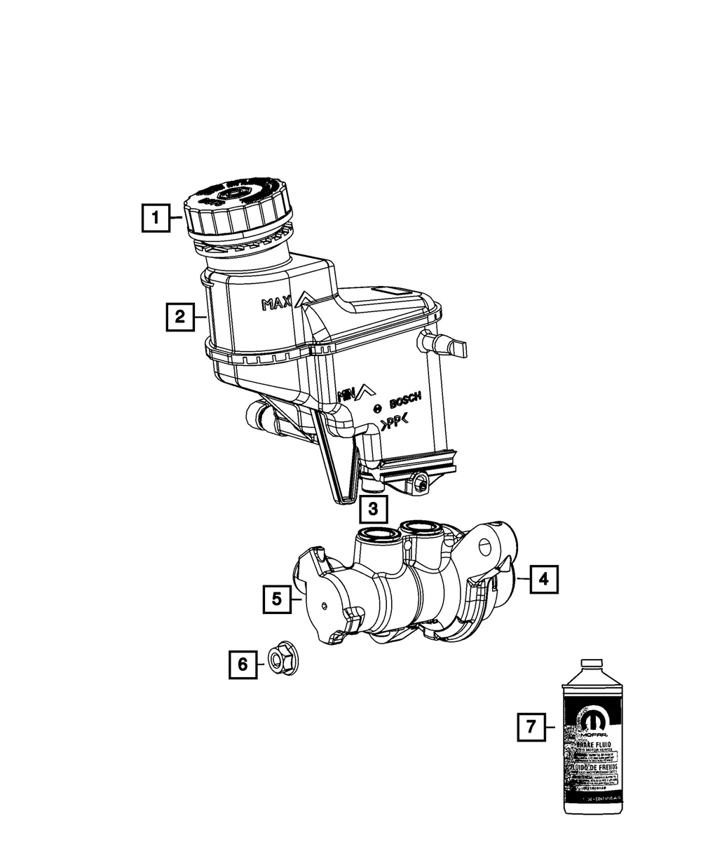 Brake Master Cylinder - Mopar (68225824aa)