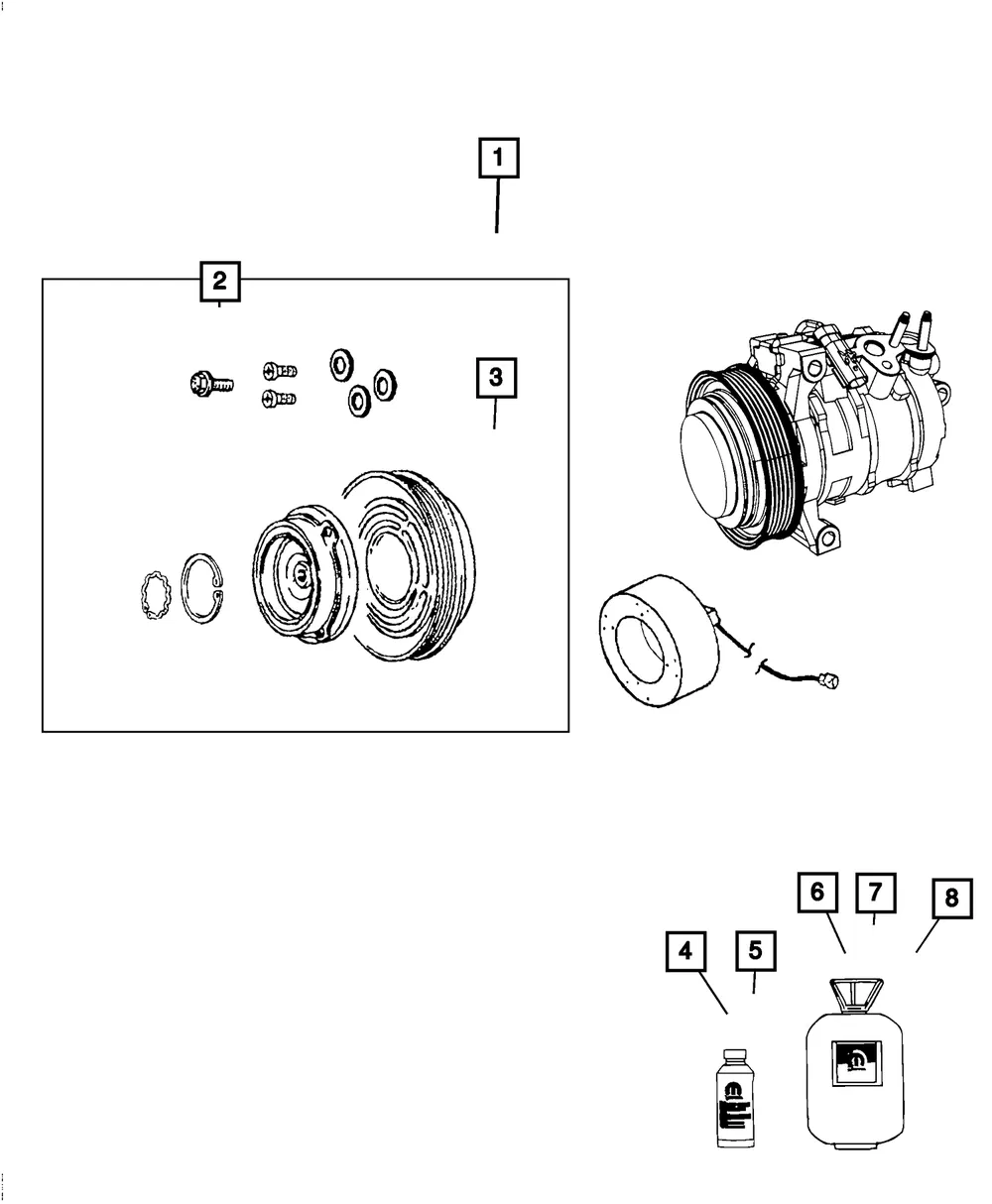 Air Conditioning Compressor - Mopar (68245083aa)