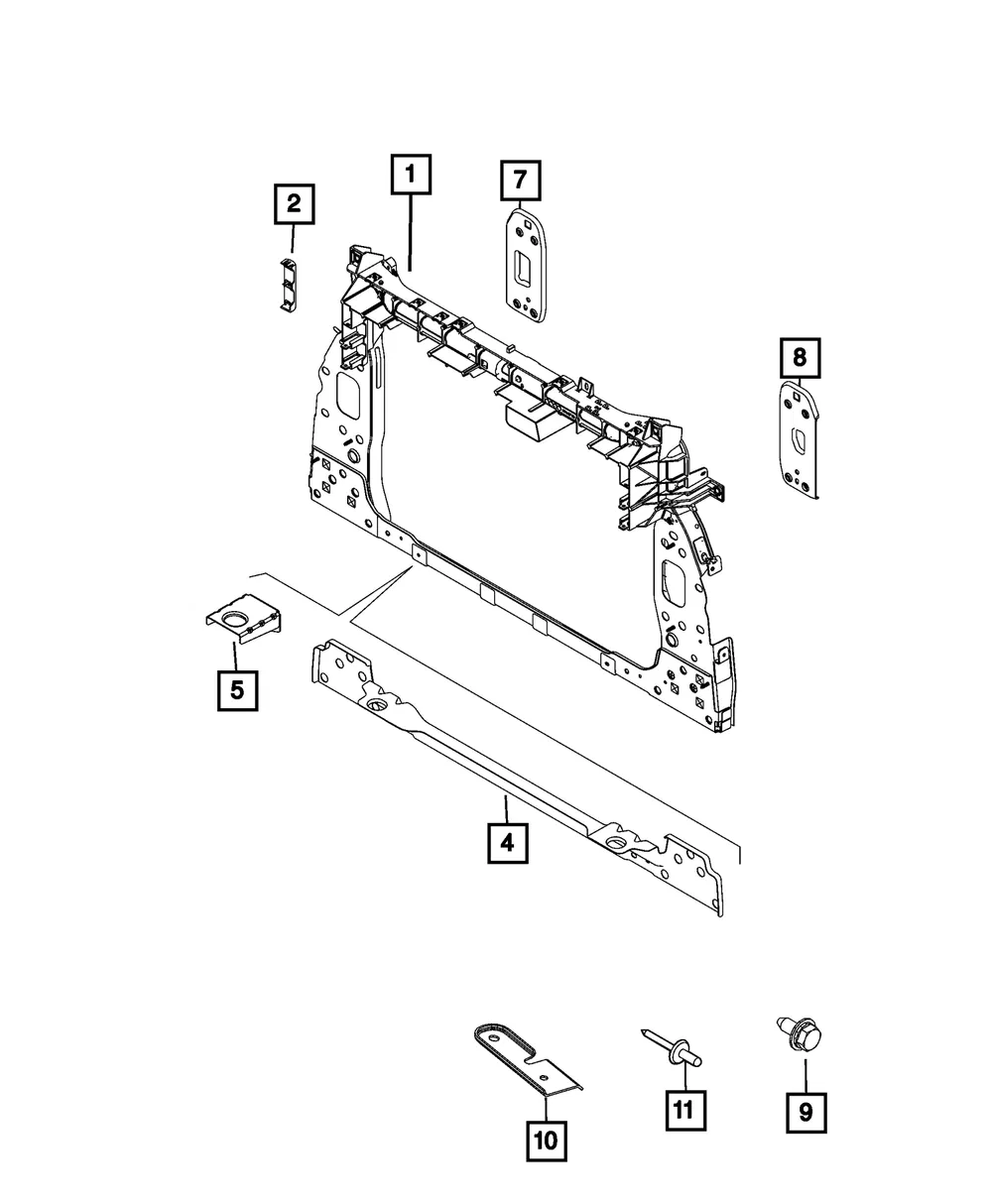 Radiator Closure Panel - Mopar (68507652aa)