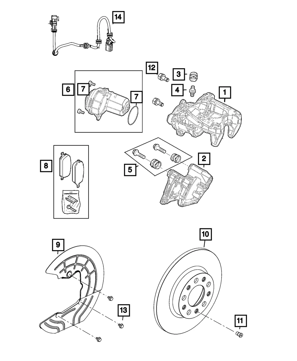 Disc Brake Caliper Adapter, Right - Mopar (68627262AA)