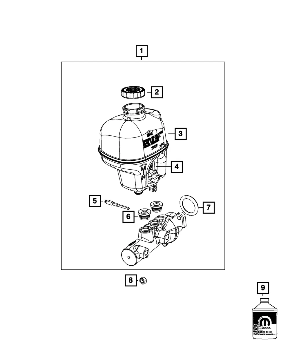 Brake Master Cylinder - Mopar (68285796aa) - view 7