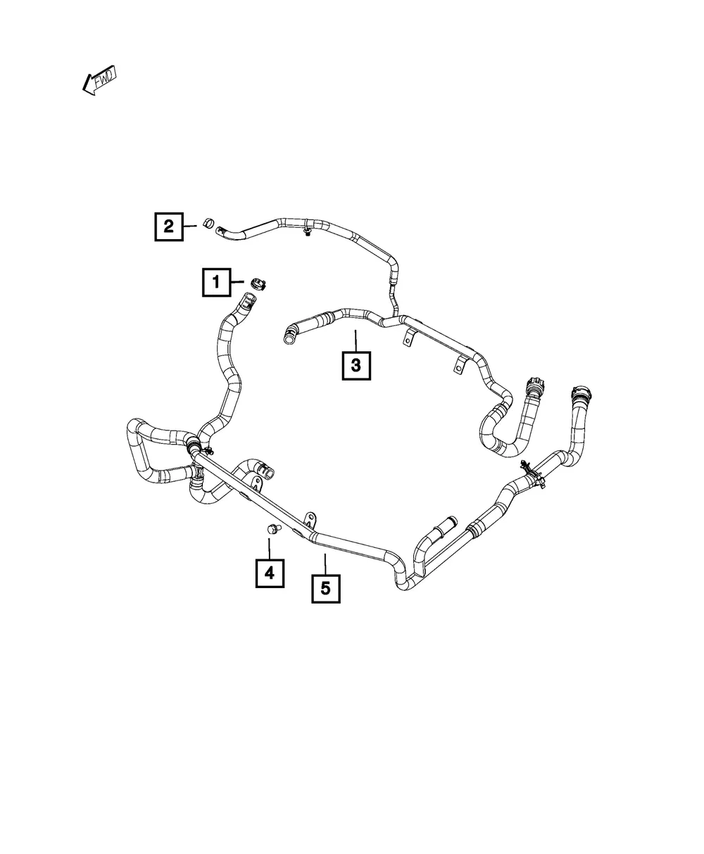 Heater Return Hose And Tube - Mopar (68288294aa)