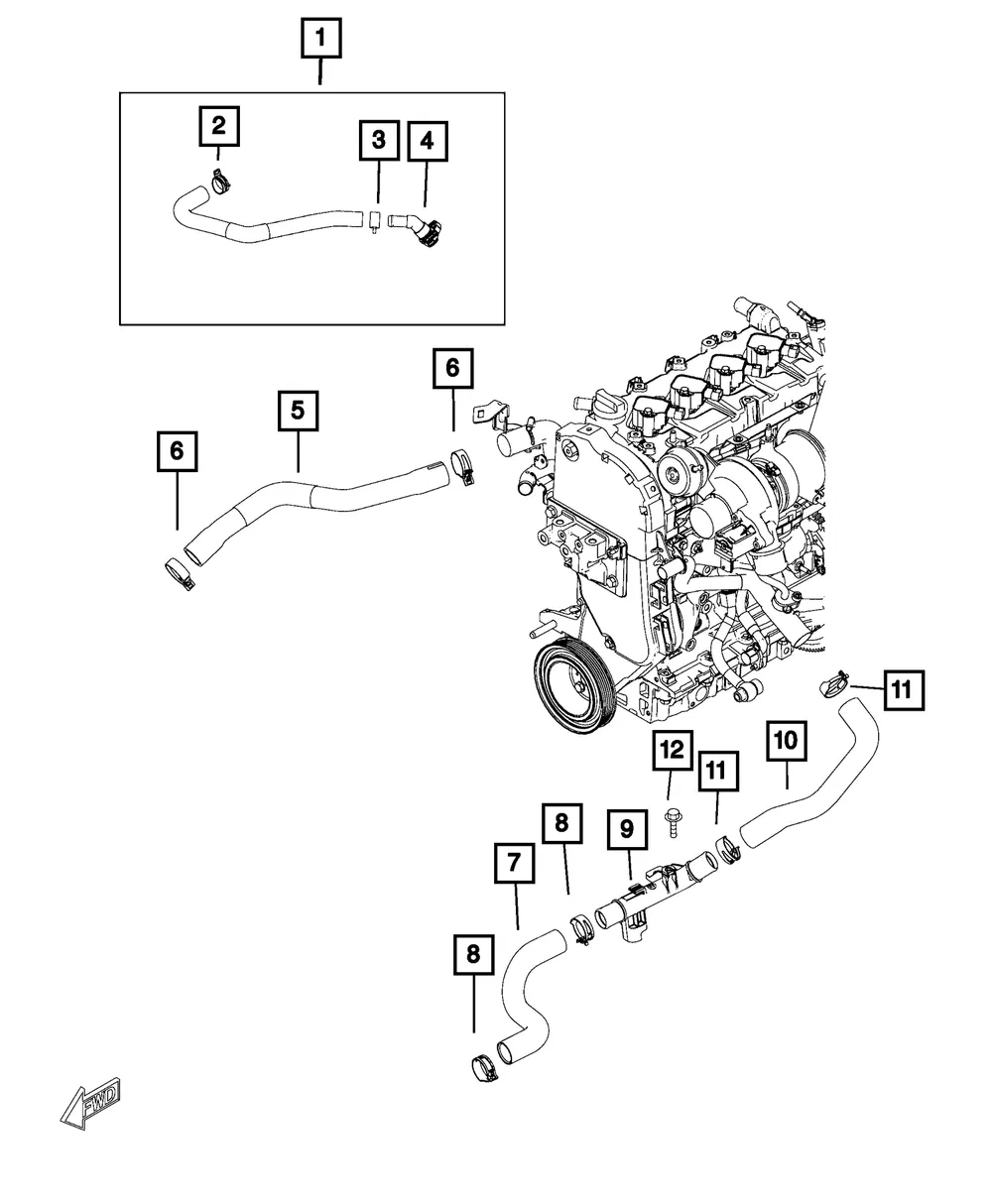 Cooling Hose Kit - Mopar (68317389aa) - view 5
