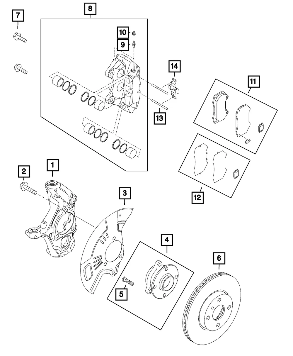 Disc Brake Pad Spring Kit - Mopar (68338507aa)