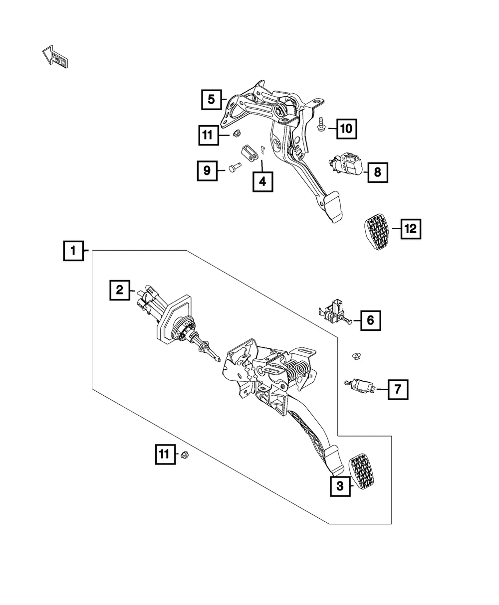 Brake Pedal Pad - Mopar (68313254aa)