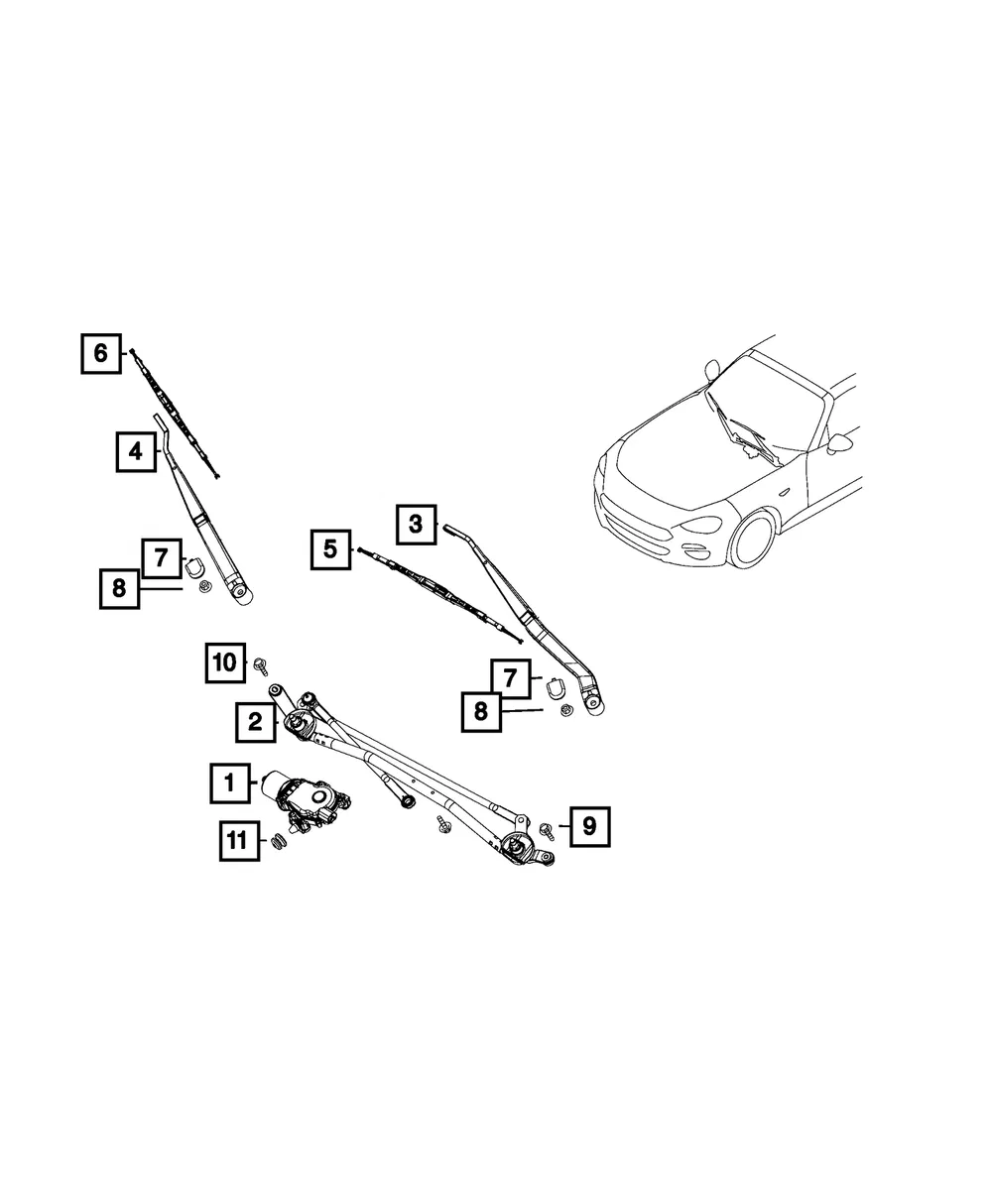 Front Wiper Blade, Passenger Side - Mopar (68314430aa)