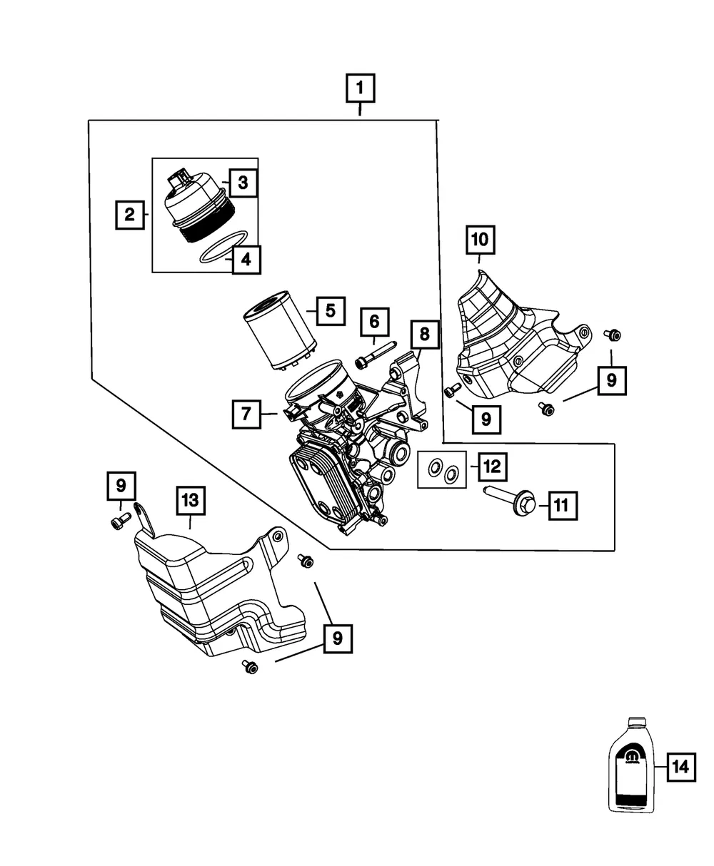 Engine Oil Filter Heat Shield - Mopar (68320096AA) - view 6