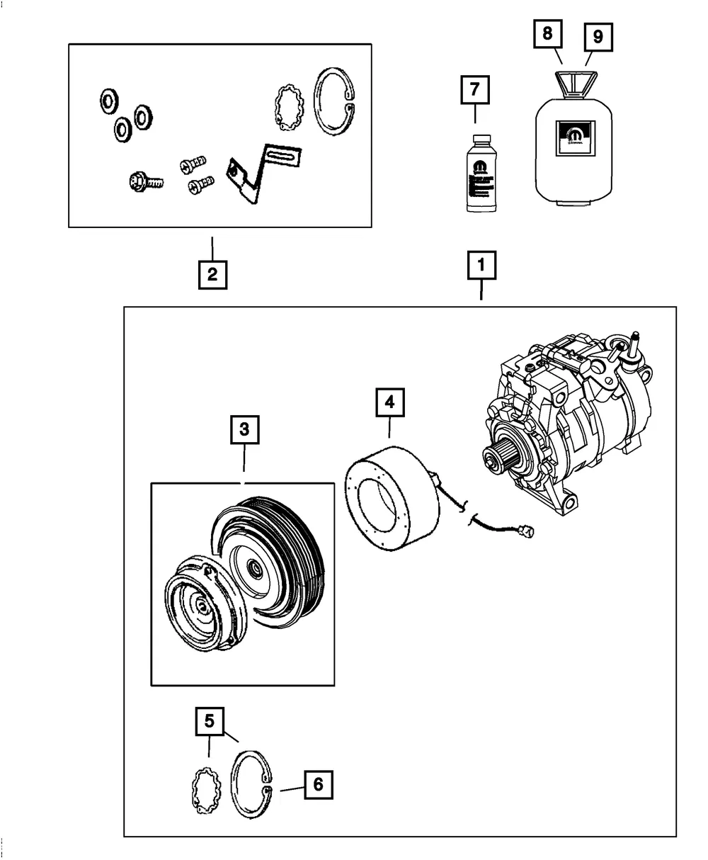 Air Conditioning Compressor - Mopar (68477074aa)