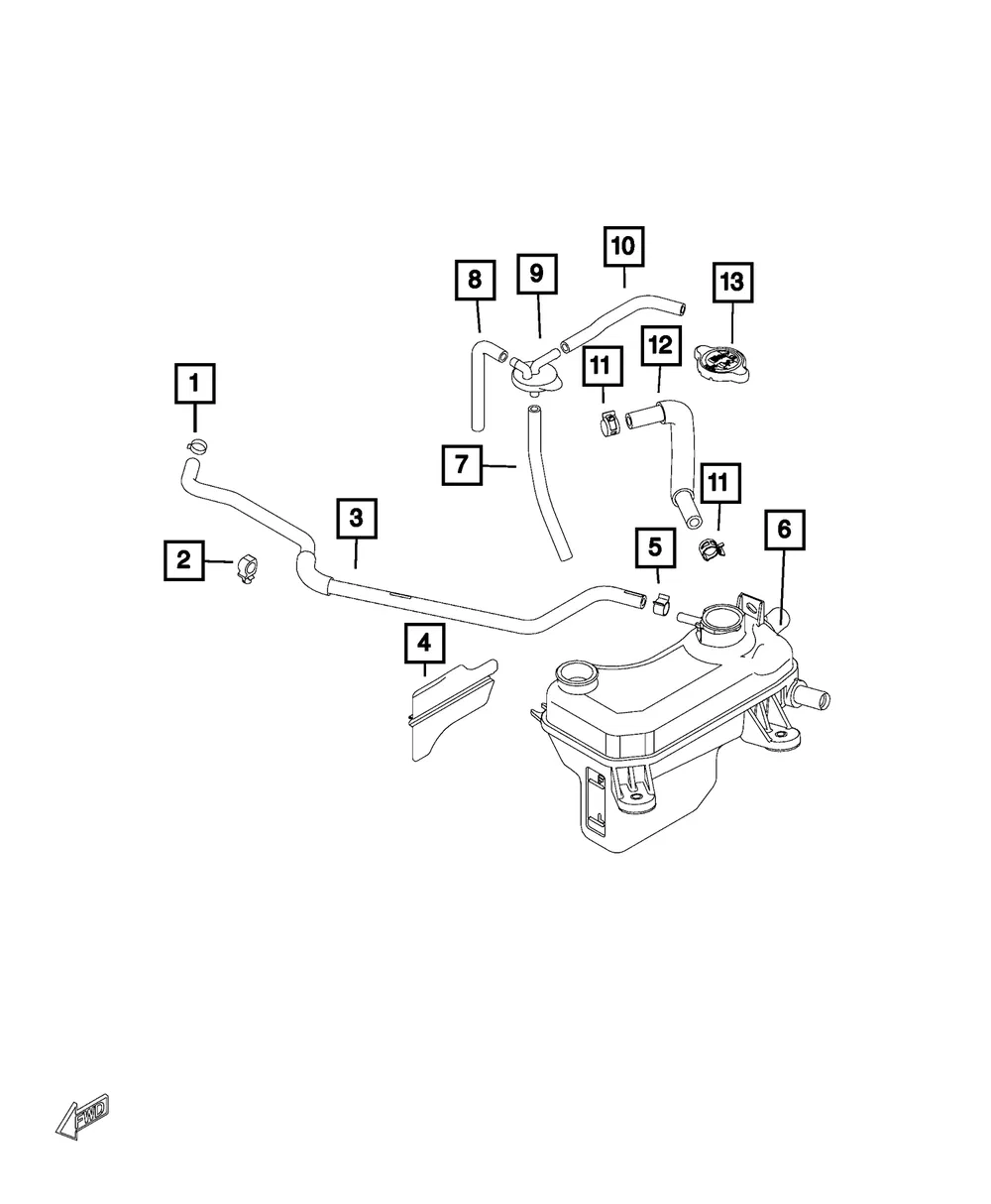 Coolant Recovery Bottle - Mopar (68334076aa)