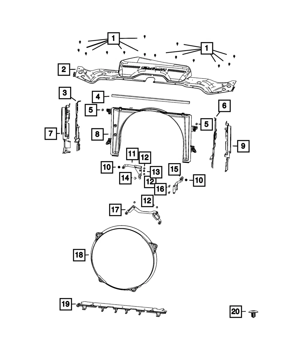 Radiator Upper Seal - Mopar (68359245AB) - view 2